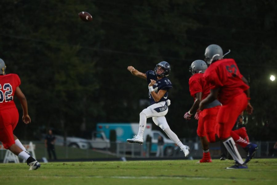 Helfrich during a home game this fall Photo Credit: St. John Photography