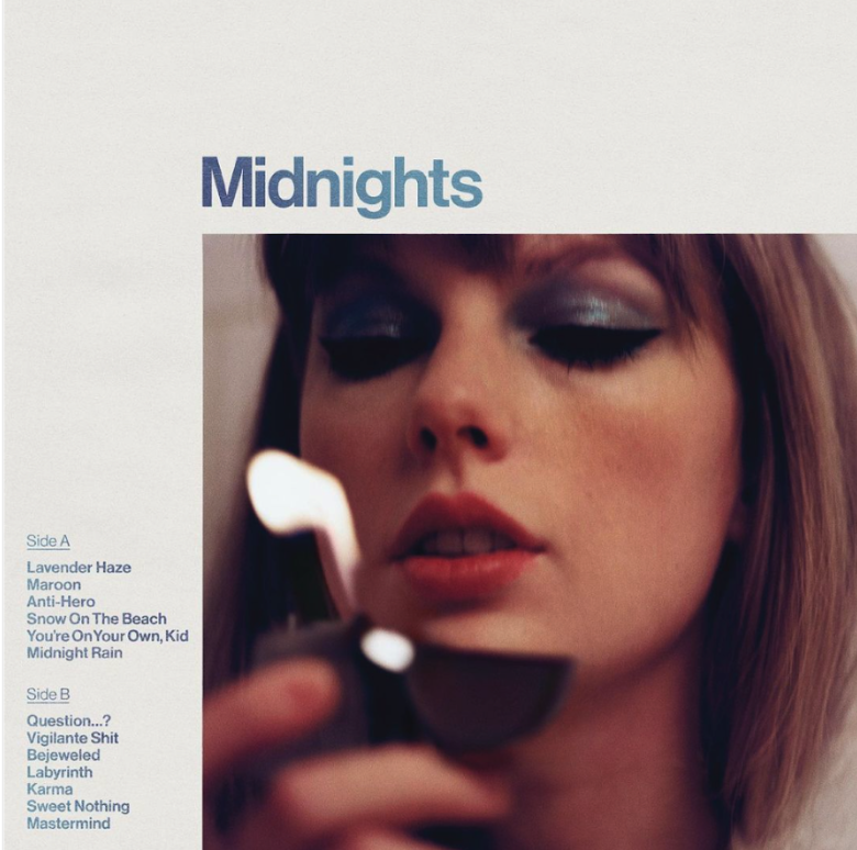 Taylor Swift’s “Midnights” album cover, which Swift revealed on August 29, 2022. (Taylor Swift/Instagram).